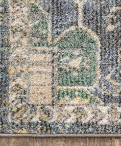 Well Woven Lyon Vintage Bohemian Medallion Oriental Botanical Blue Rug Global