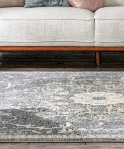 Well Woven Lyon Vintage Bohemian Medallion Oriental Botanical Blue Rug Global