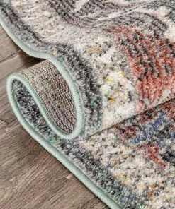 Well Woven Lyon Vintage Bohemian Medallion Oriental Botanical Green Red Rust Rug