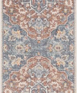 Well Woven Amiens Vintage Bohemian Medallion Oriental Botanical Blue Red Rust Rug