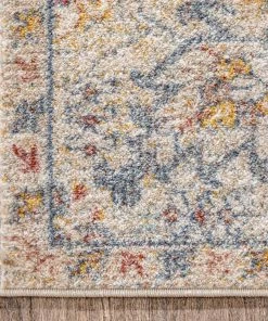 Well Woven Amiens Vintage Bohemian Medallion Oriental Botanical Red Rust Blue Rug Global