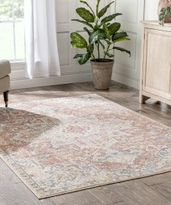 Well Woven Amiens Vintage Bohemian Medallion Oriental Botanical Red Rust Blue Rug Global