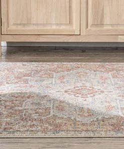 Well Woven Amiens Vintage Bohemian Medallion Oriental Botanical Red Rust Blue Rug Global