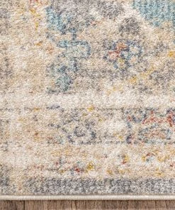 Well Woven Caen Vintage Bohemian Medallion Oriental Botanical Grey Red Rust Rug