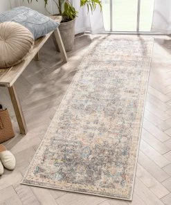 Well Woven Caen Vintage Bohemian Medallion Oriental Botanical Grey Red Rust Rug