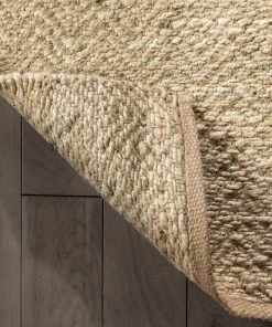 Well Woven Jute + Natural Jasmin Jute Chevron Natural Hand-Woven Chunky-Textured Rug