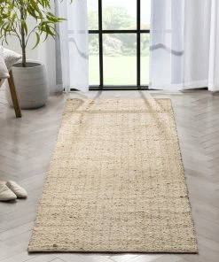 Well Woven Jute + Natural Jasmin Jute Chevron Natural Hand-Woven Chunky-Textured Rug