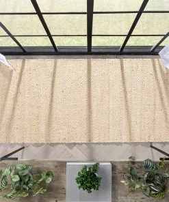 Well Woven Jute + Natural Jasmin Jute Chevron Natural Hand-Woven Chunky-Textured Rug