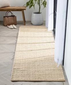 Well Woven Jute + Natural Jasmin Jute Chevron Natural Hand-Woven Chunky-Textured Rug