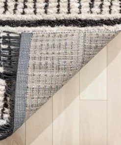 Well Woven Viho Tribal Geometric Stripes Ivory High-Low Textured Pile Rug Global