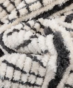 Well Woven Viho Tribal Geometric Stripes Ivory High-Low Textured Pile Rug Global