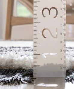 Well Woven Adriel Tribal Solid Border Pattern Ivory High-Low Textured Pile Rug