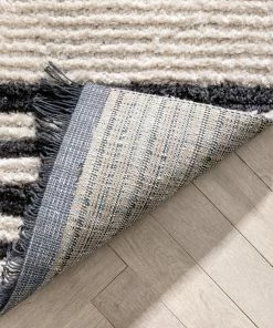 Well Woven Adriel Tribal Solid Border Pattern Ivory High-Low Textured Pile Rug