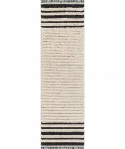 Well Woven Adriel Tribal Solid Border Pattern Ivory High-Low Textured Pile Rug