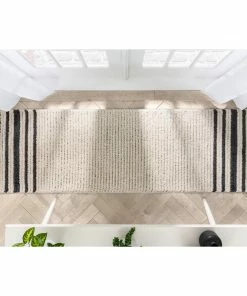 Well Woven Adriel Tribal Solid Border Pattern Ivory High-Low Textured Pile Rug
