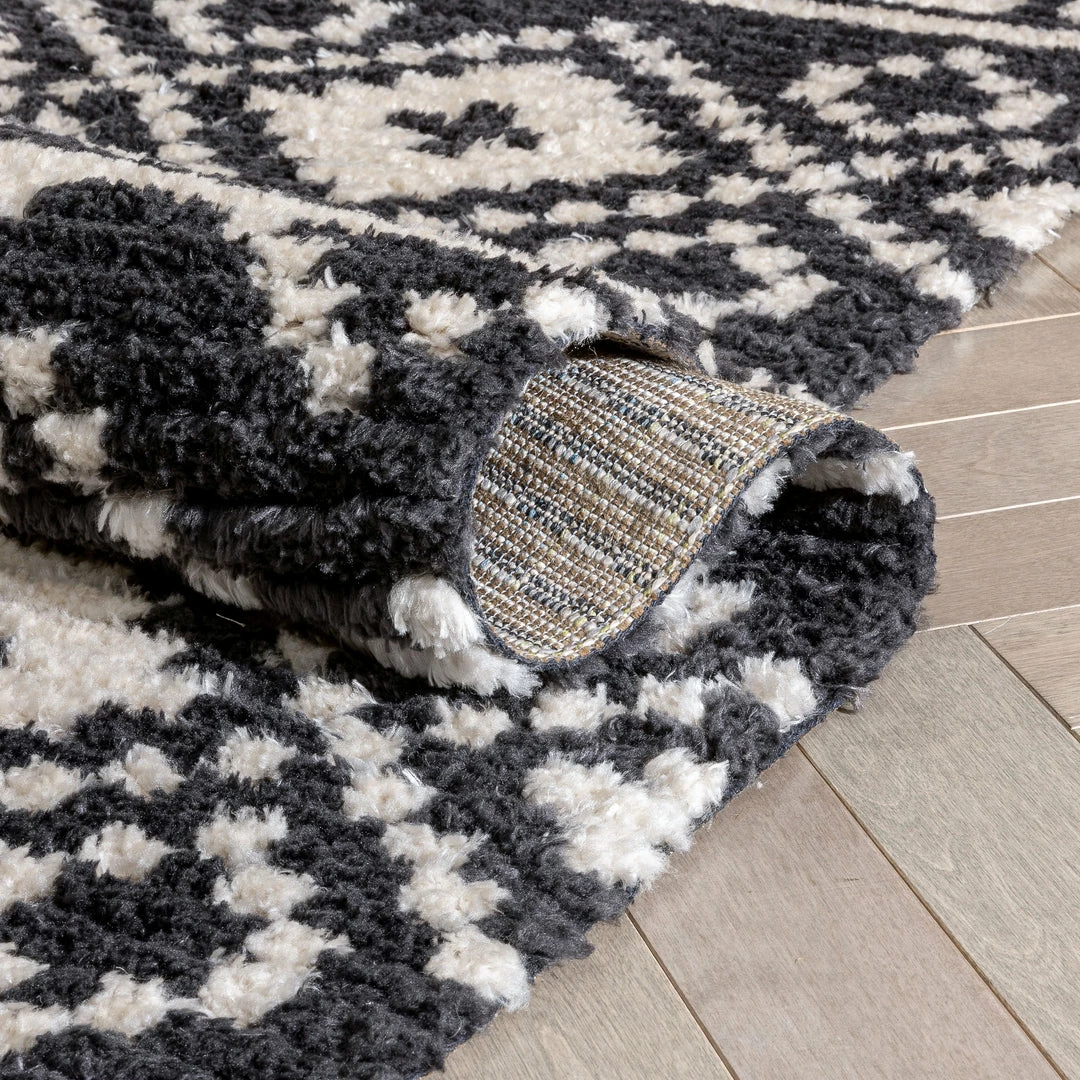 Well Woven Nokomis Tribal Diamond Lattice Pattern Grey High-Low Textured Pile Rug 9 Well Woven Nokomis Tribal Diamond Lattice Pattern Grey High-Low Textured Pile Rug