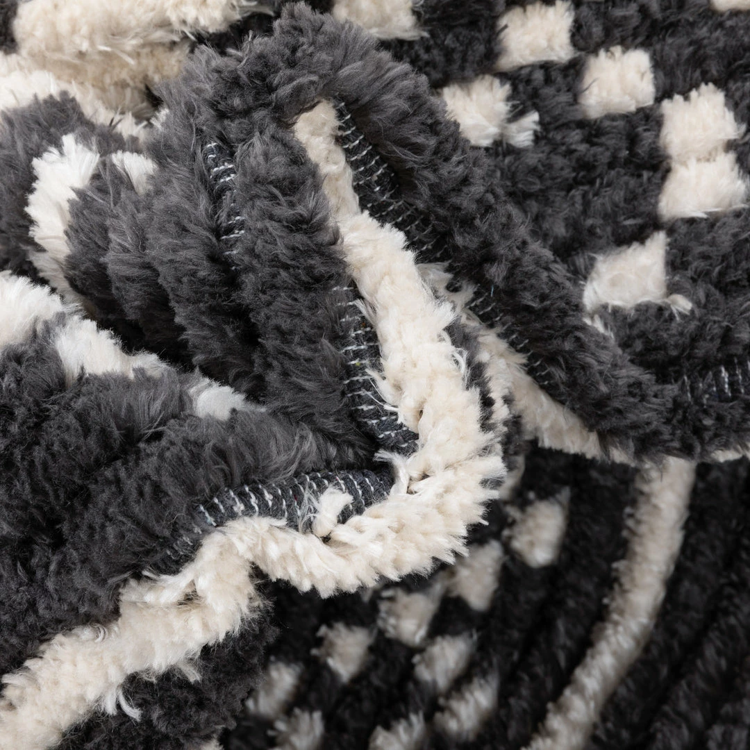 Well Woven Nokomis Tribal Diamond Lattice Pattern Grey High-Low Textured Pile Rug 3 Well Woven Nokomis Tribal Diamond Lattice Pattern Grey High-Low Textured Pile Rug