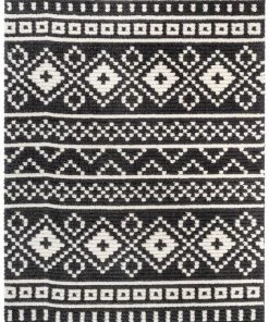 Well Woven Nokomis Tribal Diamond Lattice Pattern Grey High-Low Textured Pile Rug