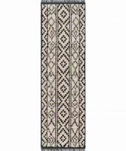 Well Woven Global Tallulah Tribal Diamond Lattice Pattern Grey High-Low Textured Pile Rug