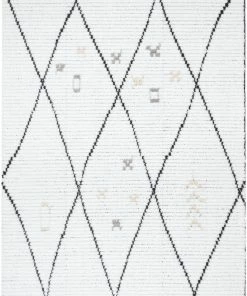 Well Woven Soyala Tribal Diamond Lattice Pattern Grey High-Low Textured Pile Rug Global