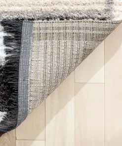 Well Woven Una Moroccan Diamond Medallion Pattern Grey High-Low Textured Pile Rug Global