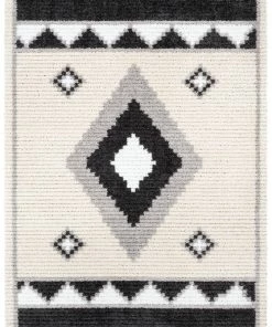 Well Woven Una Moroccan Diamond Medallion Pattern Grey High-Low Textured Pile Rug Global