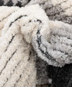 Well Woven Sakari Moroccan Diamond Medallion Pattern Grey High-Low Textured Pile Rug Global