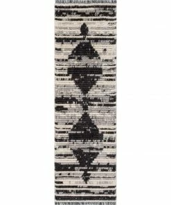 Well Woven Sakari Moroccan Diamond Medallion Pattern Grey High-Low Textured Pile Rug Global