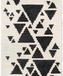 Well Woven Elu Tribal Geometric Pattern Grey High-Low Textured Pile Rug