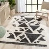 Well Woven Elu Tribal Geometric Pattern Grey High-Low Textured Pile Rug