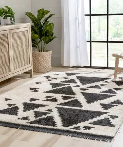 Well Woven Elu Tribal Geometric Pattern Grey High-Low Textured Pile Rug 23 Well Woven Elu Tribal Geometric Pattern Grey High-Low Textured Pile Rug