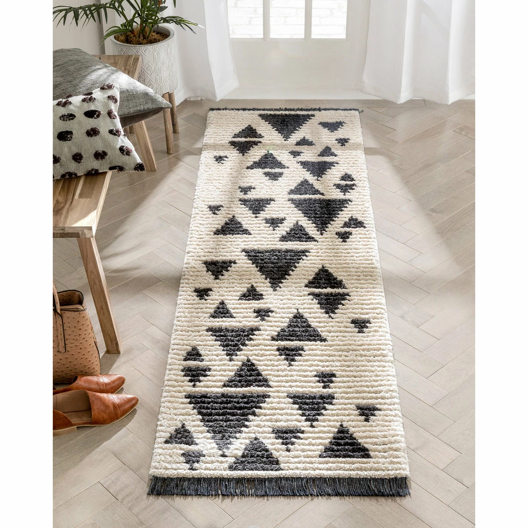 Well Woven Elu Tribal Geometric Pattern Grey High-Low Textured Pile Rug 8 Well Woven Elu Tribal Geometric Pattern Grey High-Low Textured Pile Rug