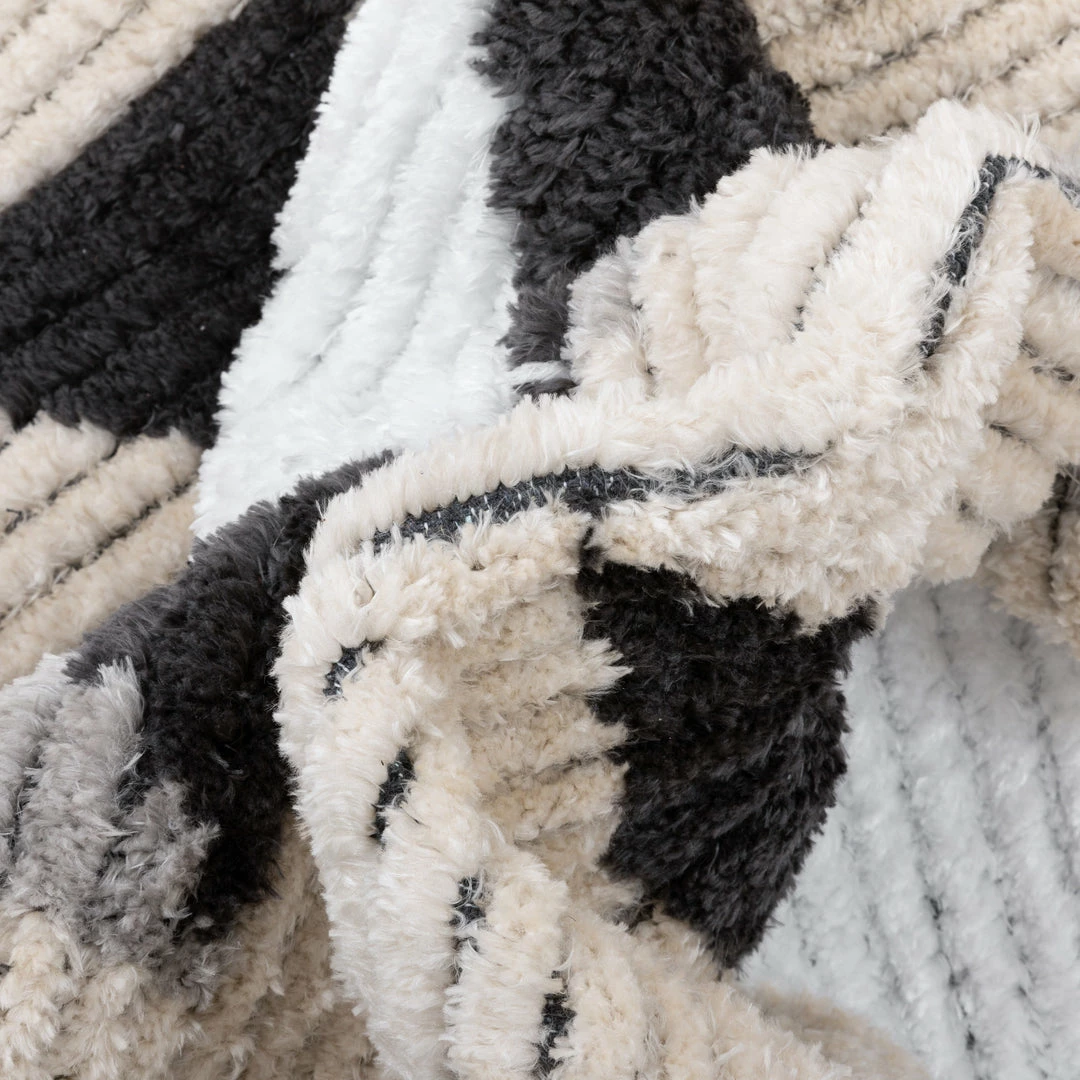 Well Woven Etenia Tribal Abstract Pattern Grey High-Low Textured Pile Rug 3 Well Woven Etenia Tribal Abstract Pattern Grey High-Low Textured Pile Rug