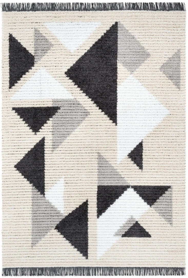 Well Woven Etenia Tribal Abstract Pattern Grey High-Low Textured Pile Rug 2 Well Woven Etenia Tribal Abstract Pattern Grey High-Low Textured Pile Rug