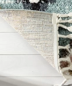 Well Woven Sedna Vintage Moroccan Diamond Light Blue Shag Rug