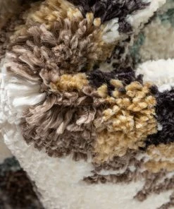 Well Woven Moselle Vintage Moroccan Diamond Ivory Shag Rug Global