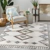 Well Woven Moselle Vintage Moroccan Diamond Ivory Shag Rug Global