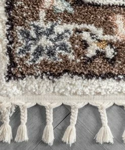 Well Woven Rialta Vintage Medallion Oriental Brown Shag Rug