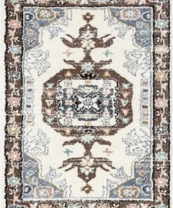 Well Woven Rialta Vintage Medallion Oriental Brown Shag Rug