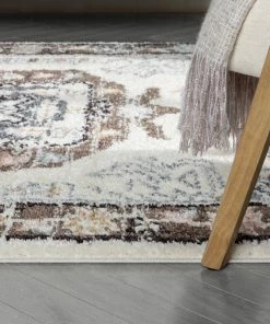 Well Woven Rialta Vintage Medallion Oriental Brown Shag Rug