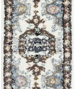 Well Woven Rialta Vintage Medallion Oriental Brown Shag Rug
