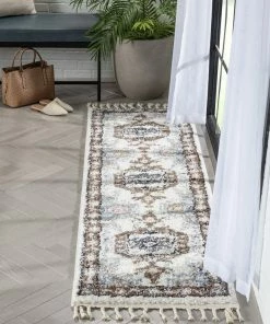 Well Woven Rialta Vintage Medallion Oriental Brown Shag Rug