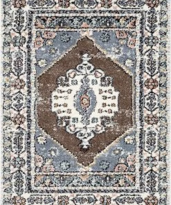 Well Woven Loire Vintage Medallion Oriental Brown Shag Rug