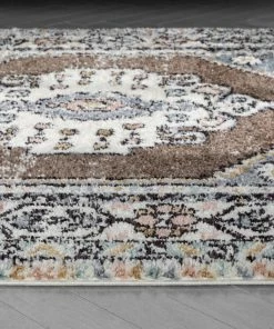 Well Woven Loire Vintage Medallion Oriental Brown Shag Rug