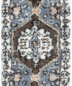 Well Woven Loire Vintage Medallion Oriental Brown Shag Rug