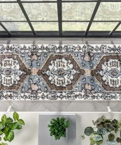 Well Woven Loire Vintage Medallion Oriental Brown Shag Rug