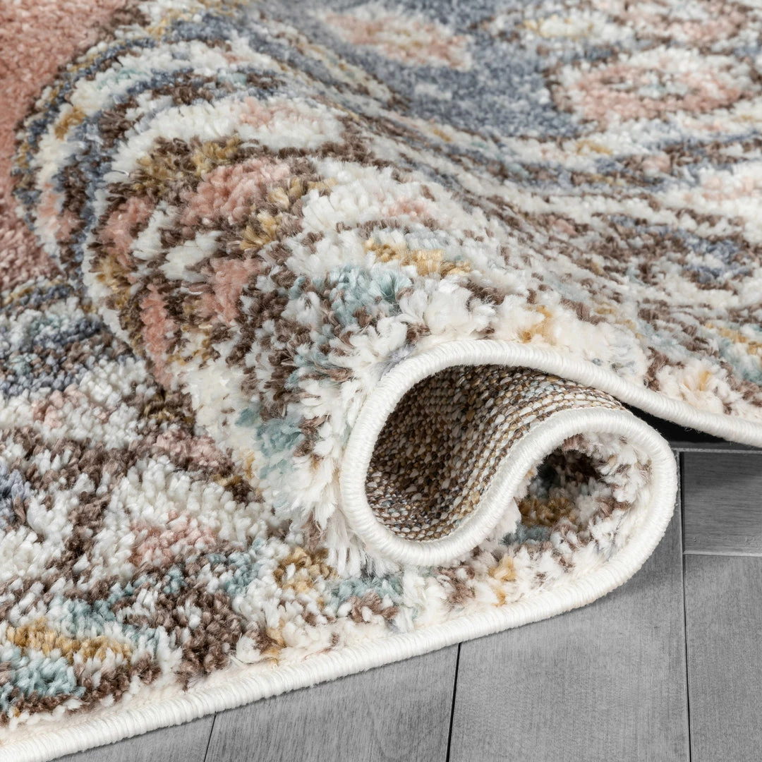 Well Woven Global Loire Vintage Medallion Oriental Blush Shag Rug 9 Well Woven Global Loire Vintage Medallion Oriental Blush Shag Rug