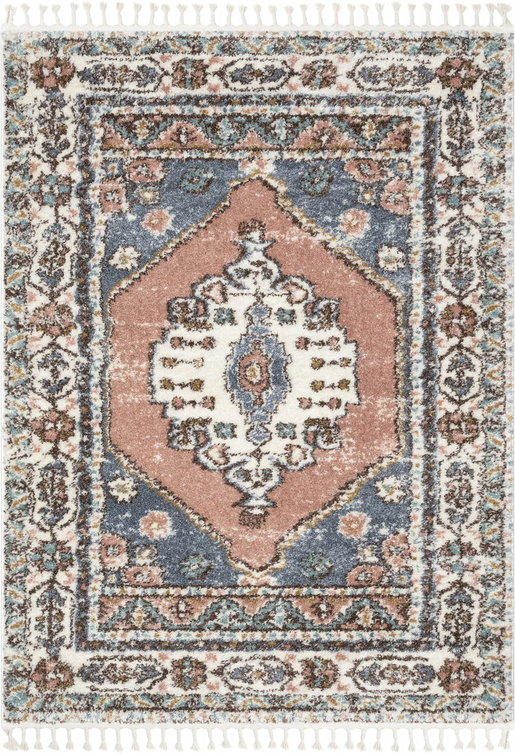 Well Woven Global Loire Vintage Medallion Oriental Blush Shag Rug 2 Well Woven Global Loire Vintage Medallion Oriental Blush Shag Rug