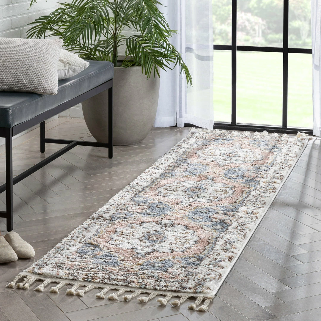 Well Woven Global Loire Vintage Medallion Oriental Blush Shag Rug 10 Well Woven Global Loire Vintage Medallion Oriental Blush Shag Rug