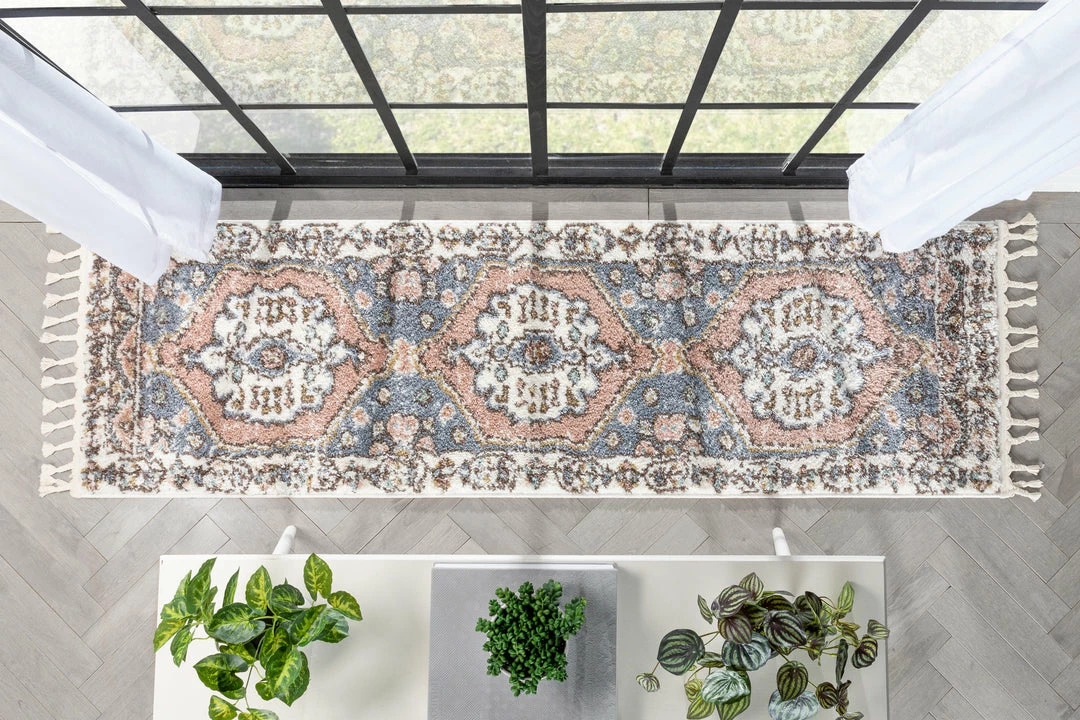 Well Woven Global Loire Vintage Medallion Oriental Blush Shag Rug 8 Well Woven Global Loire Vintage Medallion Oriental Blush Shag Rug